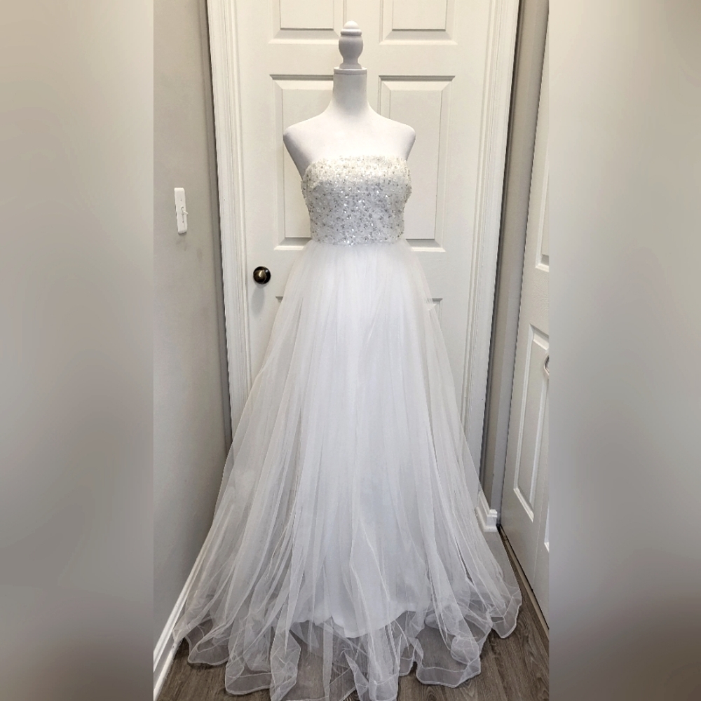 Faeriesty Strapless Sequin Gown Dress